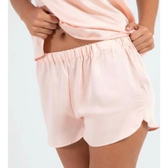 Ettitude Other - NWOT Ettitude Cloud Pink Sateen Shortee Clean Bamboo Lyocell Cozy Pajama Sz S